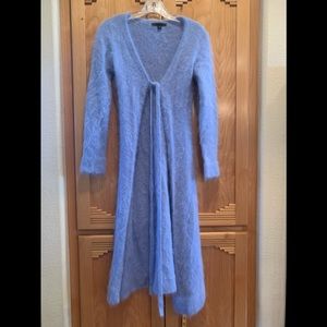 GUESS Collection Long SWEATER/DUSTER BabyBlue ANGORA & Lurex  Size S